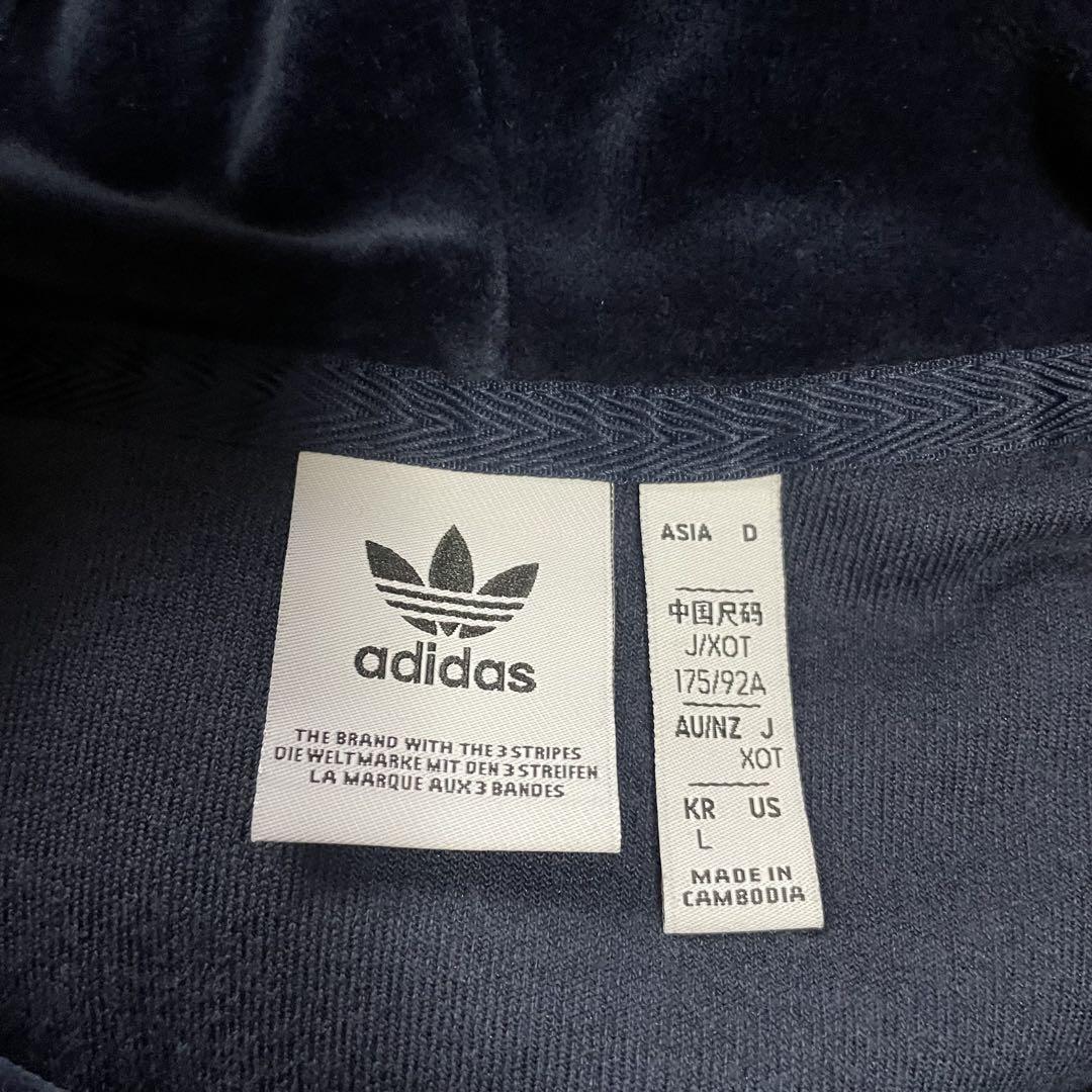 adidas ベロアパーカー フーディー 短丈 グランジ y2k