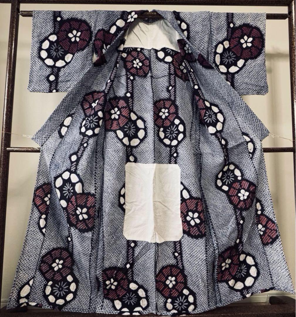 超美品 有松絞り 本染浴衣 総絞り 浴衣 着物 夏物 163 トールサイズ