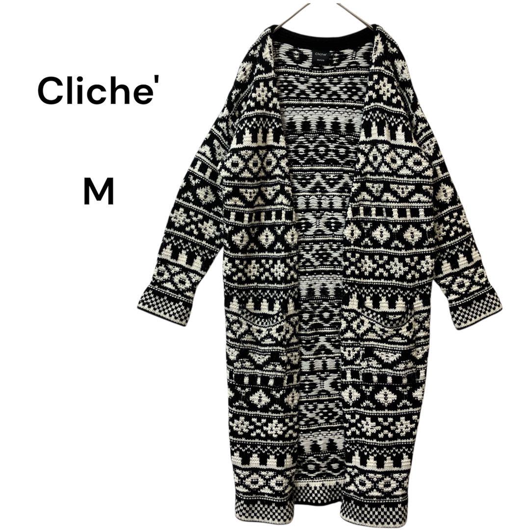 Cliche' クリーシェ ノルディック柄 ロングカーディガン M 5,375円