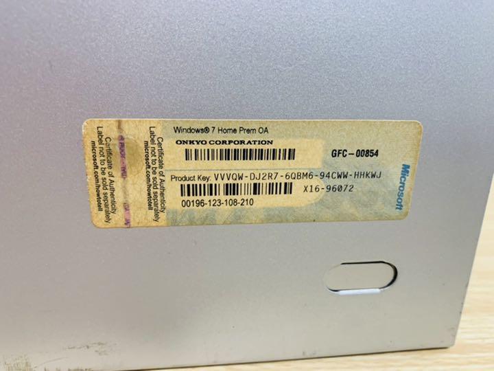 ONKYO パソコン GFC-00854 ONKYO パソコン GFC-00854