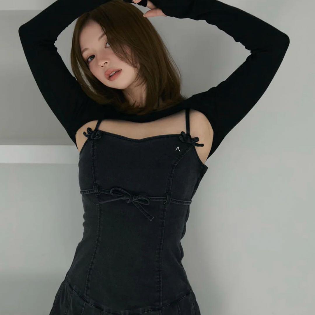 andmary bonnie denim mini dress デニム