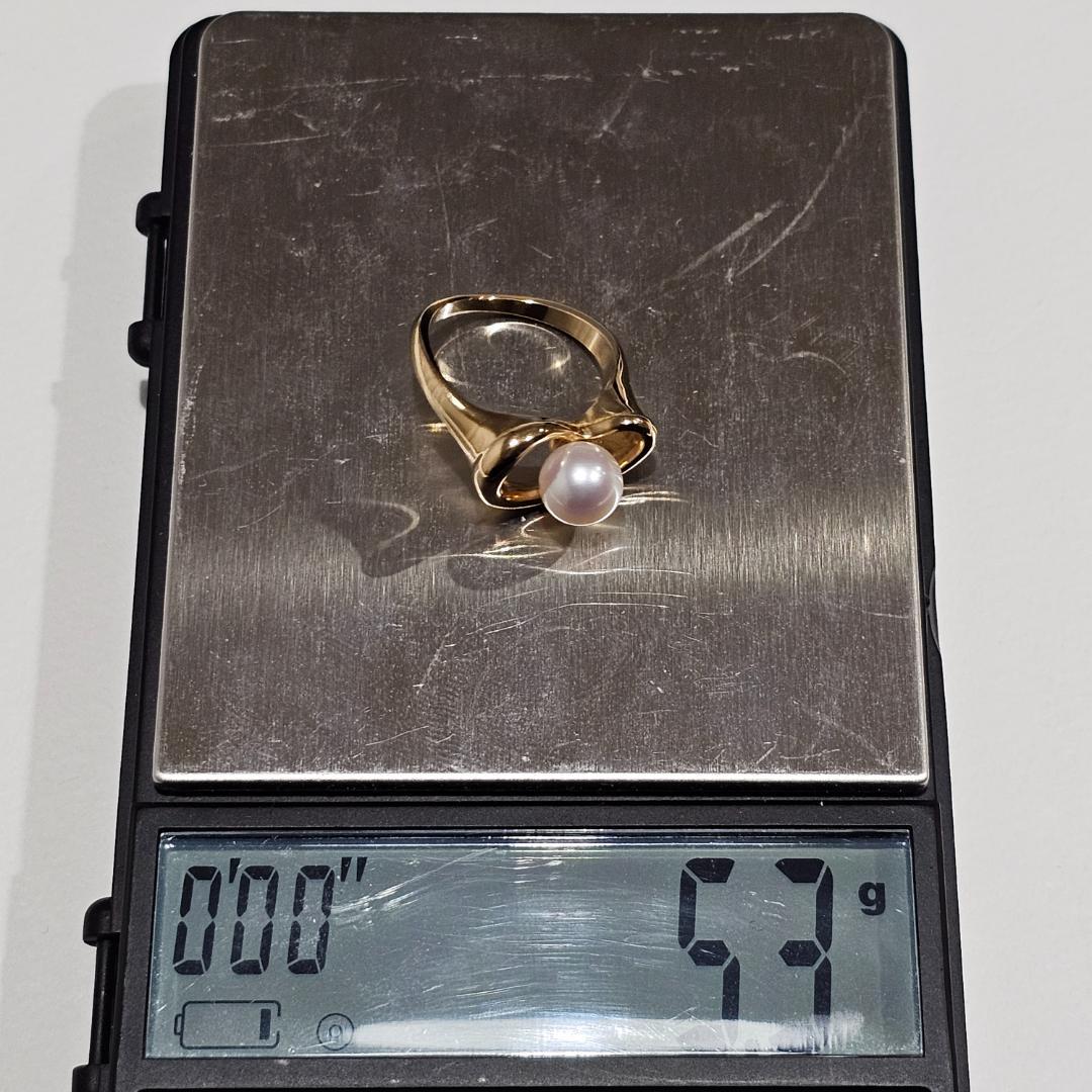 1552 タサキパールリングK18YGイエローゴールド10号7mm