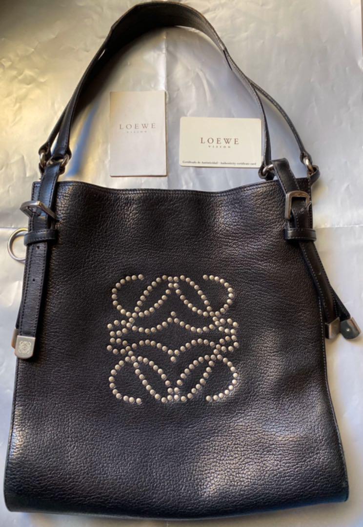 正規品 ロエベ LOEWE スタッズロゴ ショルダーバッグ 黒 gruporio.net