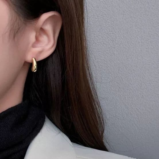 お中元 No 52 ぷっくりドロップ フープピアス S925 アレルギー対応 匿名配送 Atak Com Br