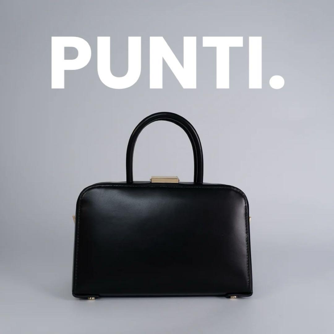 PUNTI. PORTRAIT HAND BAG ブラック　プンティ