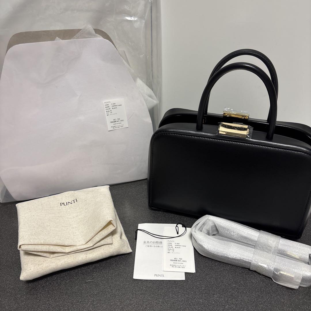 PUNTI. PORTRAIT HAND BAG ブラック プンティ - メルカリ