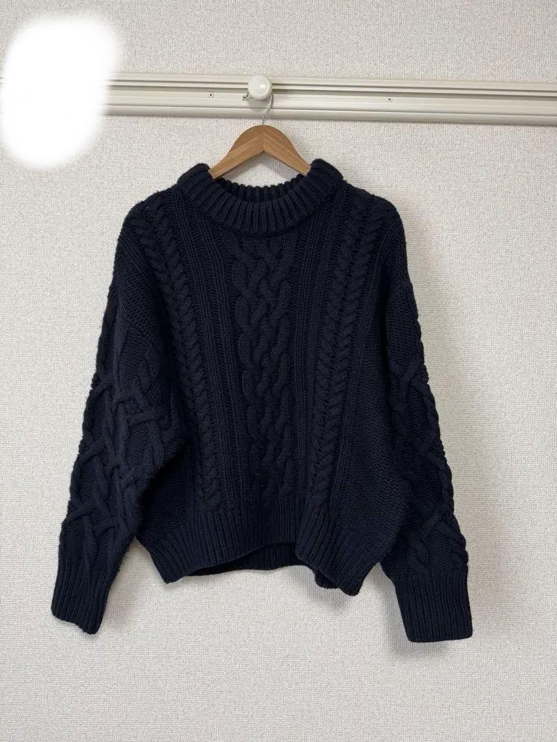 トップス apartment three blue cable knit