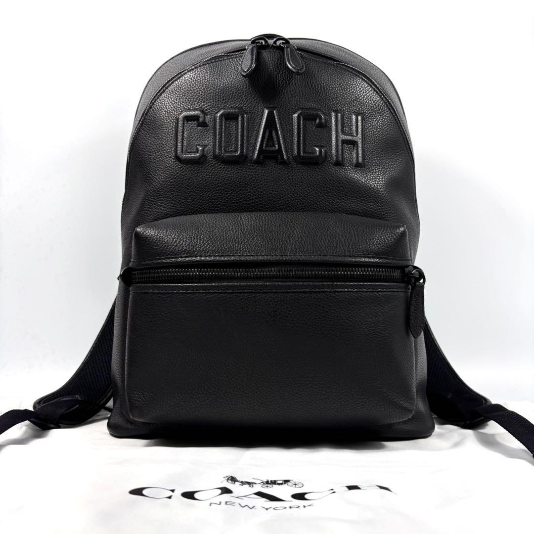 廃盤 級 コーチ チャーター バックパック グラフィック 本革 黒COACH