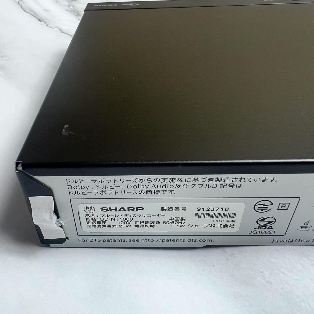 動作品】 シャープ AQUOS BD-NT1000 ブルーレイレコーダー