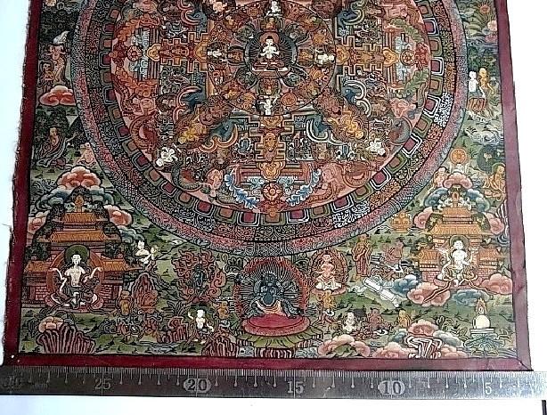 R0601】ネパール 曼荼羅 細密 仏画 宇宙観 宗教画