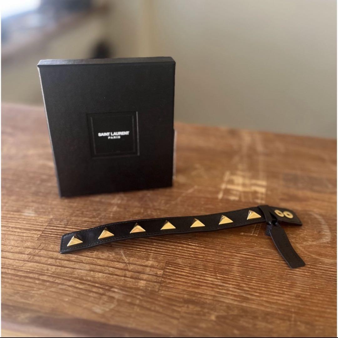 SAINT LAURENT 新品　バングル　レザー　定価7万円