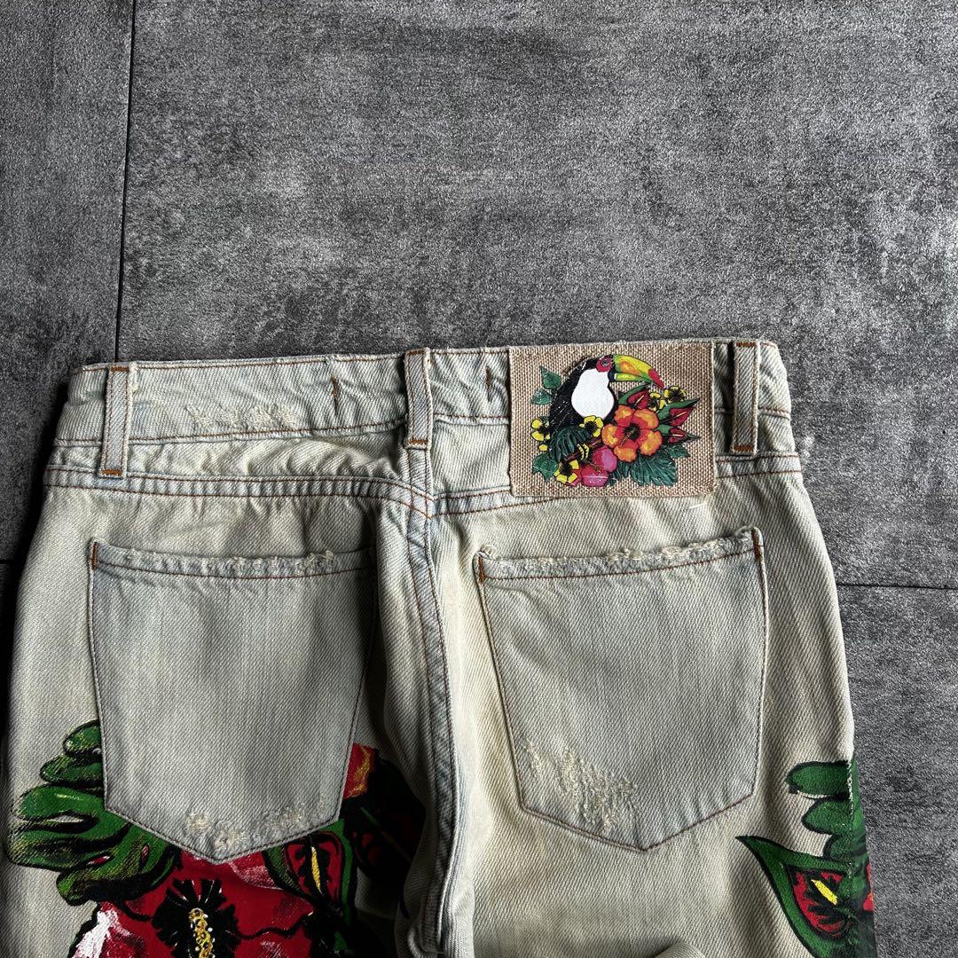 パンツ archive grunge fade flare denim pants
