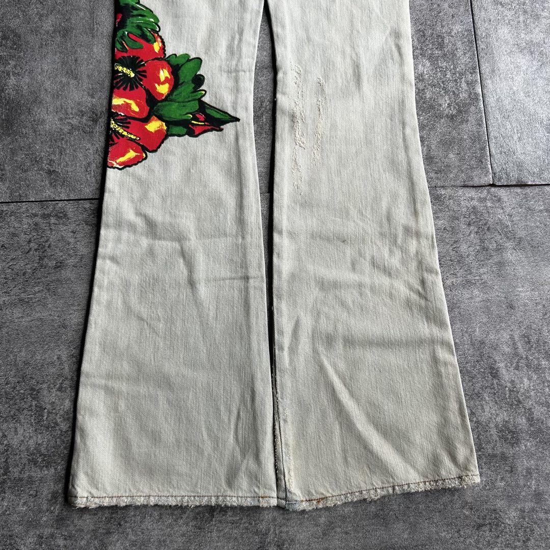 パンツ archive grunge fade flare denim pants