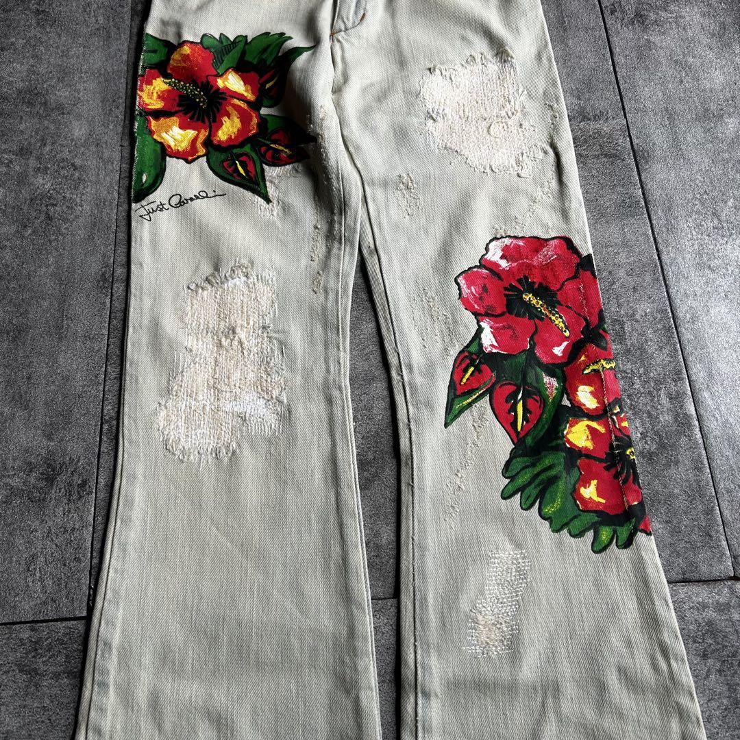 パンツ archive grunge fade flare denim pants