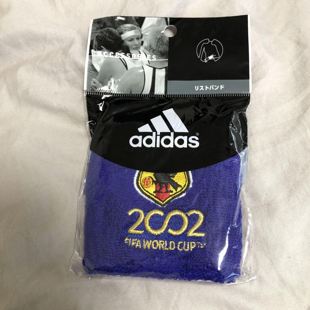 新品 サッカー 2002年 ワールドカップ リストバンド 青