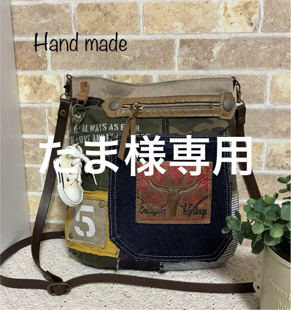 デニムリメイク ショルダーバッグ L ショルダーバッグ potu 通販