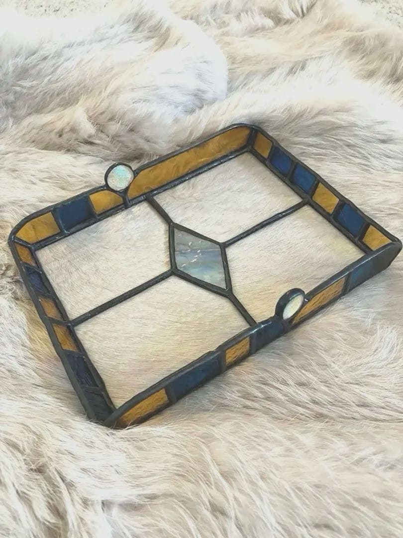 ステンドグラス トレイ　アクセサリー置き　鍵置き
