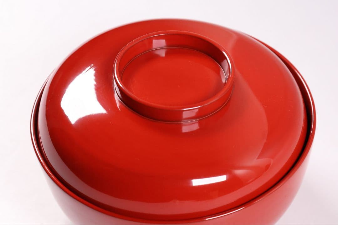 CM362】輪島塗 宝尽くし金蒔絵 朱塗椀 1客 小槌 軍配 霊芝 木製漆器