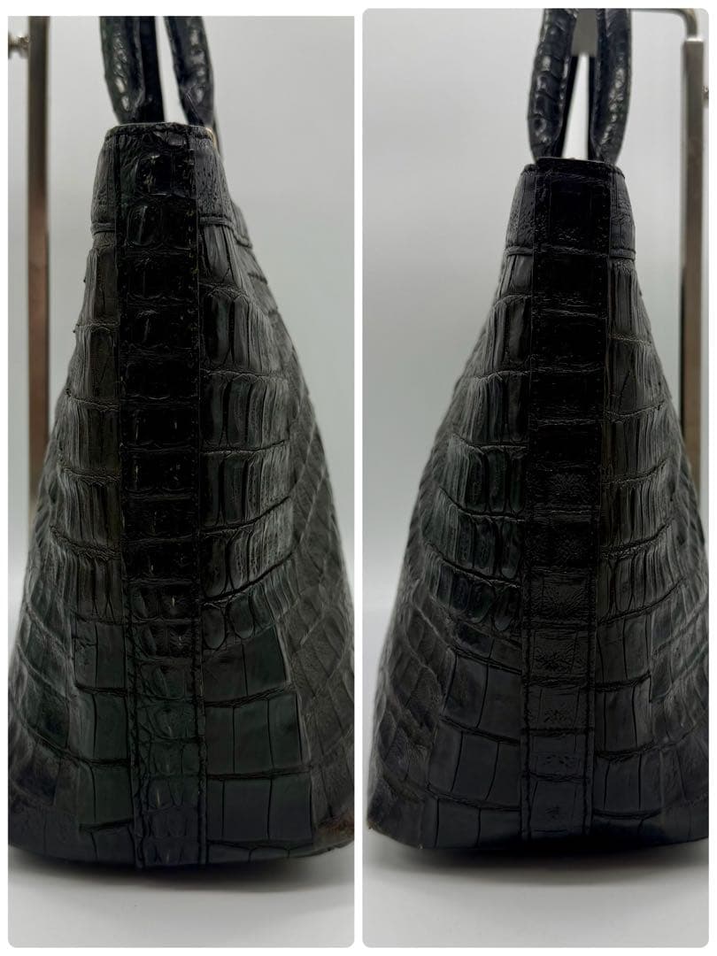 【美品】クロコダイル 本革 A4収納マットクロコ トートバッグ ビジネスバッグ