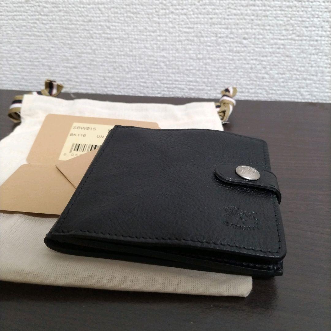新品 本革 レザー イルビゾンテ 財布 折り財布 スナップ ブラック 黒