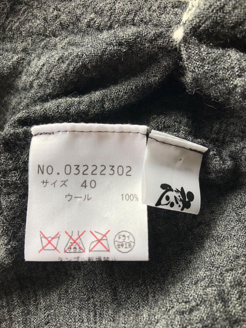 センソユニコ　慈雨　刺繍入りダークグレー　長袖カーディガン