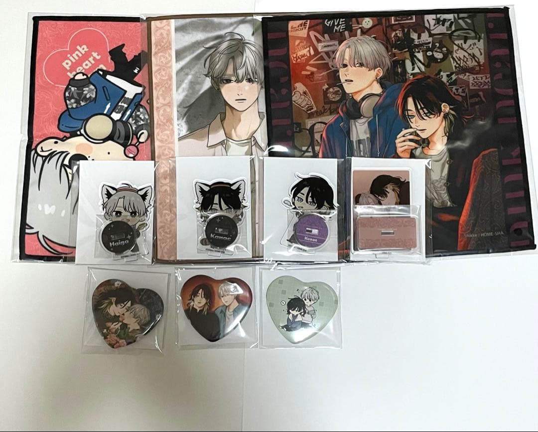 ピンクハートジャム　くじメイト　しっけ　アクリルスタンド　缶バッジ　ミニタオル