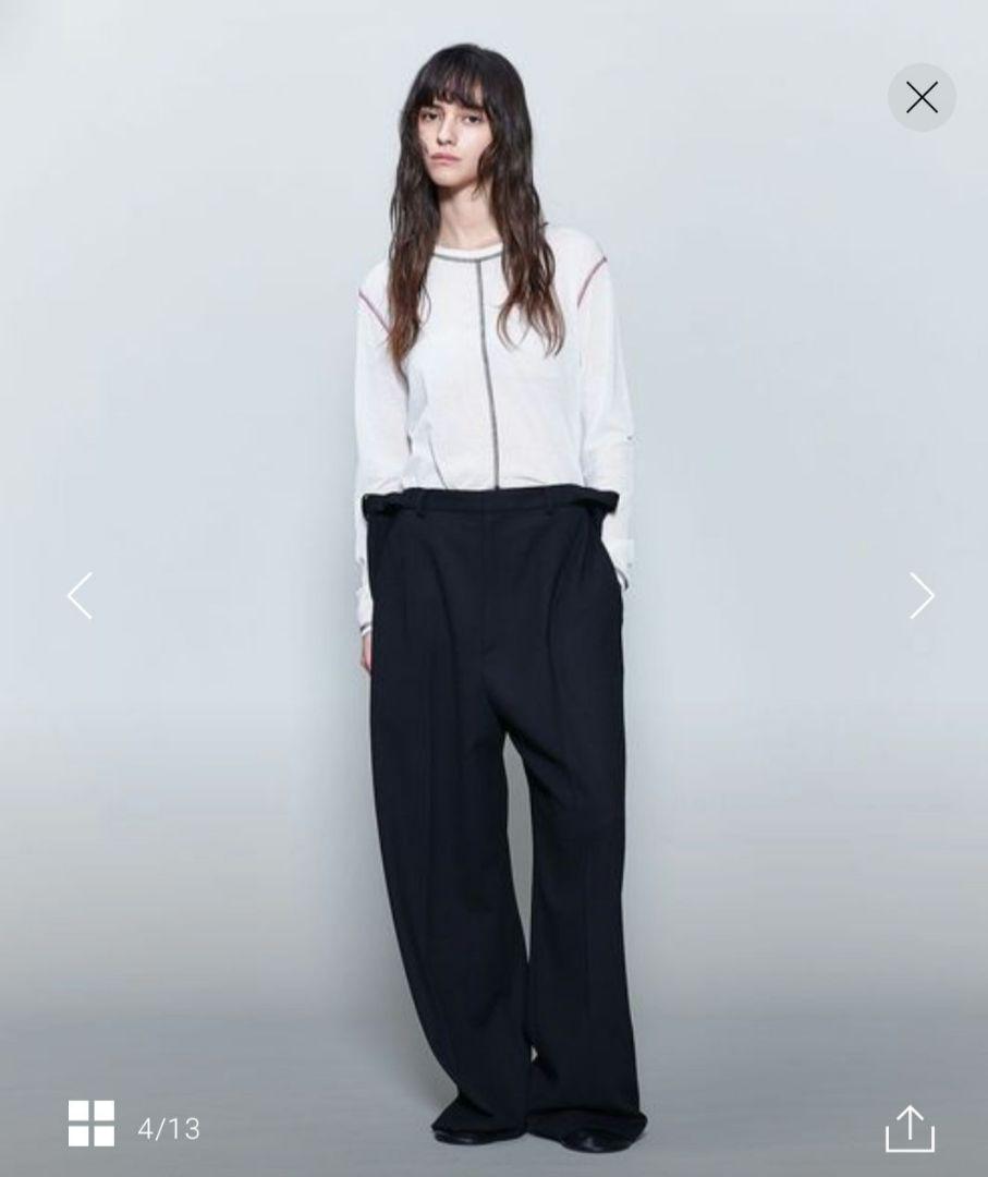 美品　6(ROKU)　コットン ナイロン カラーロック ロングスリーブTシャツ