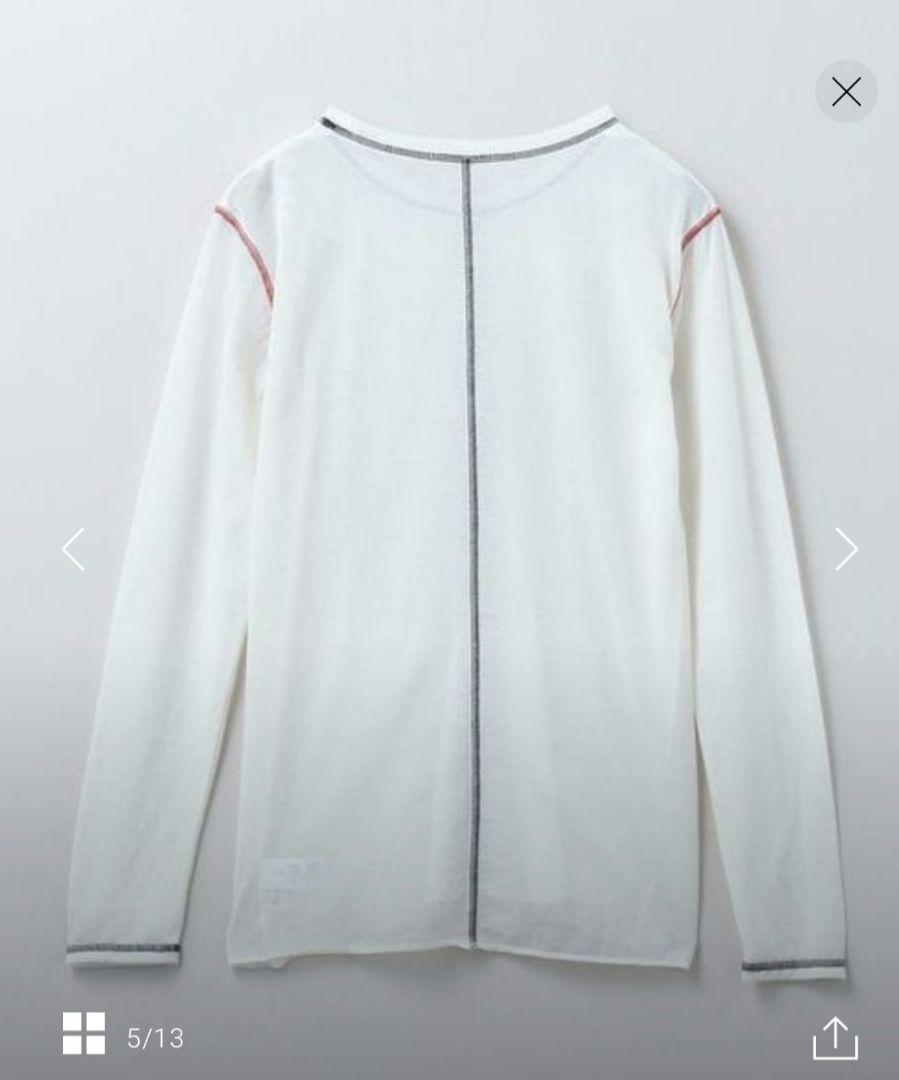 美品　6(ROKU)　コットン ナイロン カラーロック ロングスリーブTシャツ