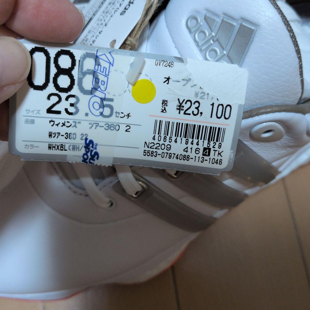 adidas ゴルフシューズ 23.5cm ホワイト/ピンク