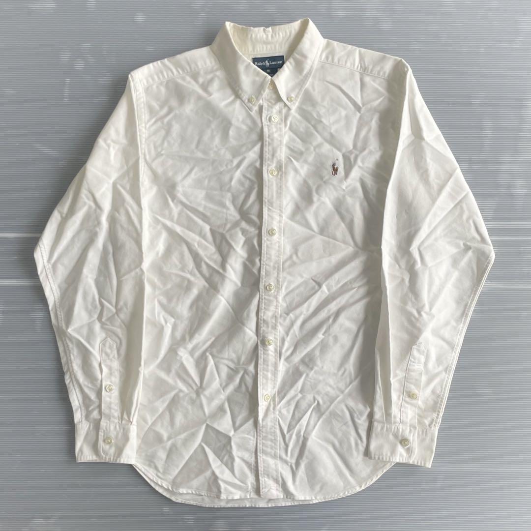 $ Ralph Lauren ホワイト ボタンダウンシャツ 18 コットン
