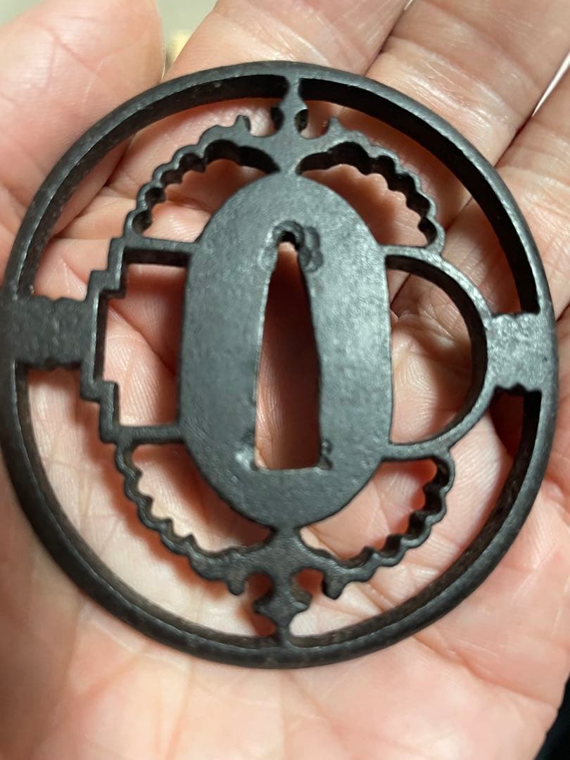 鍔 鉄地鍔 時代物 武具 鍔 鉄地鍔 時代物 武具