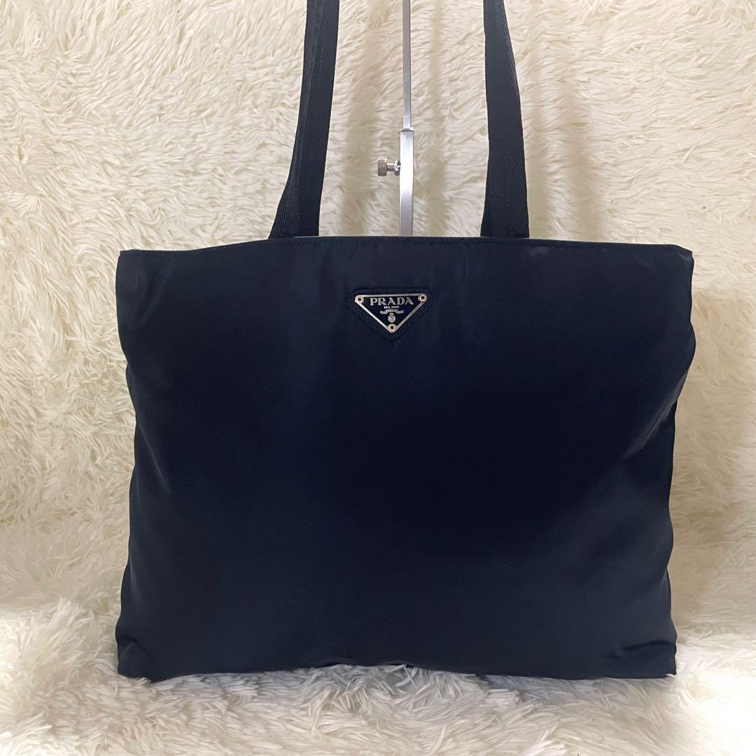 若者の大愛商品 ✨極美品✨PRADA ナイロン トートバッグ ダークネイビー 大容量 バッグ