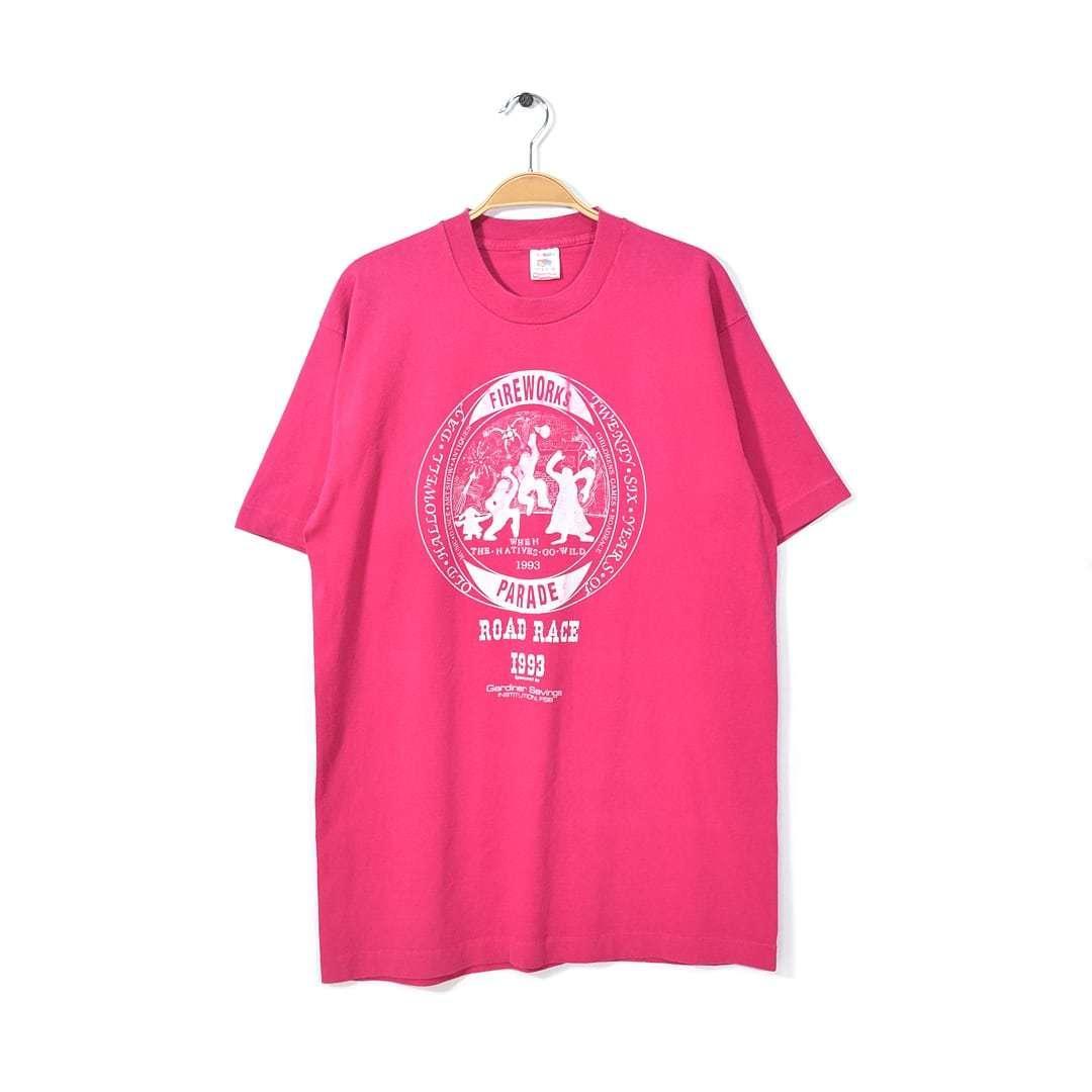 割引 90s フルーツオブザルーム USA製 ヴィンテージTシャツ ピンク L トップス