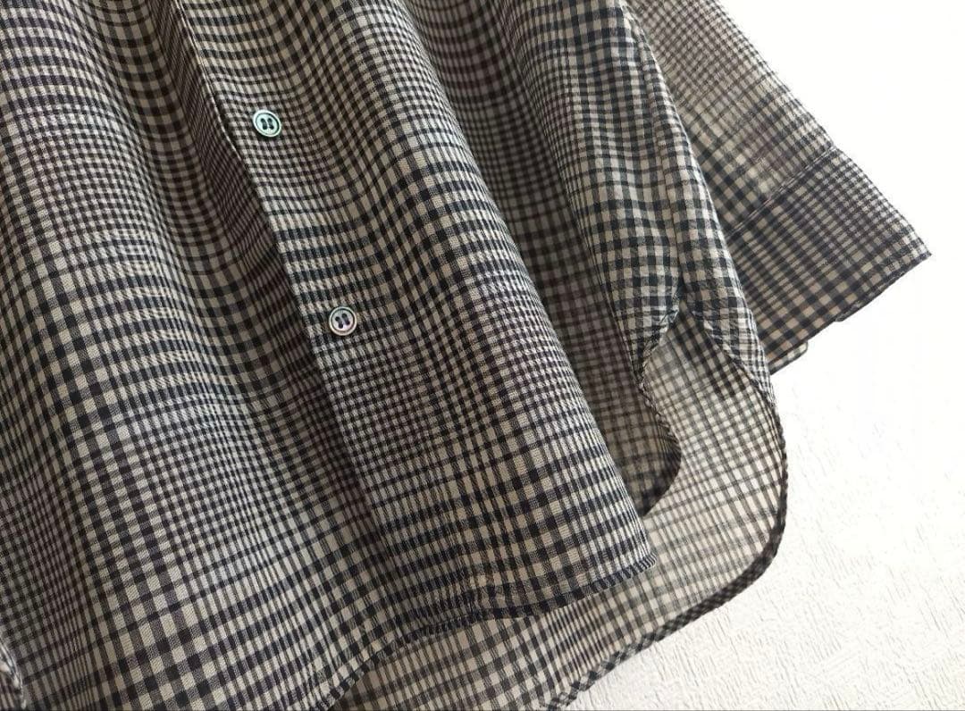 未使用級 セオリー グレンチェック 薄手 シアーシャツ メンズライク 秋カラー 未使用級 セオリー グレンチェック 薄手 シアーシャツ メンズライク 秋カラー