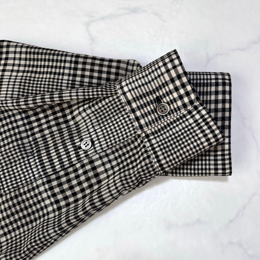 未使用級 セオリー グレンチェック 薄手 シアーシャツ メンズライク 秋カラー 未使用級 セオリー グレンチェック 薄手 シアーシャツ メンズライク 秋カラー