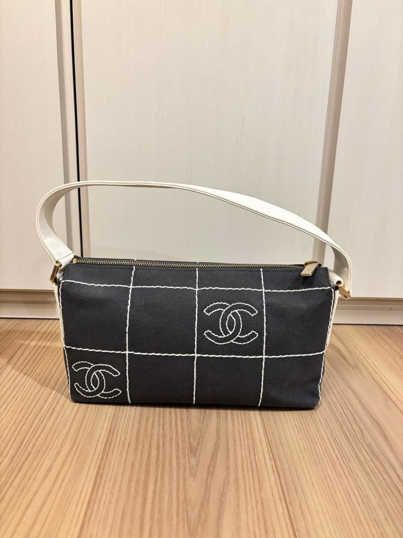 CHANEL チェック柄 ハンドバッグ ヴィンテージ