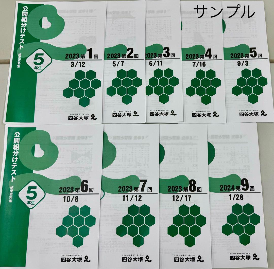 四谷大塚 組分けテスト 5年生 24年23年22年 3年分過去問・解答
