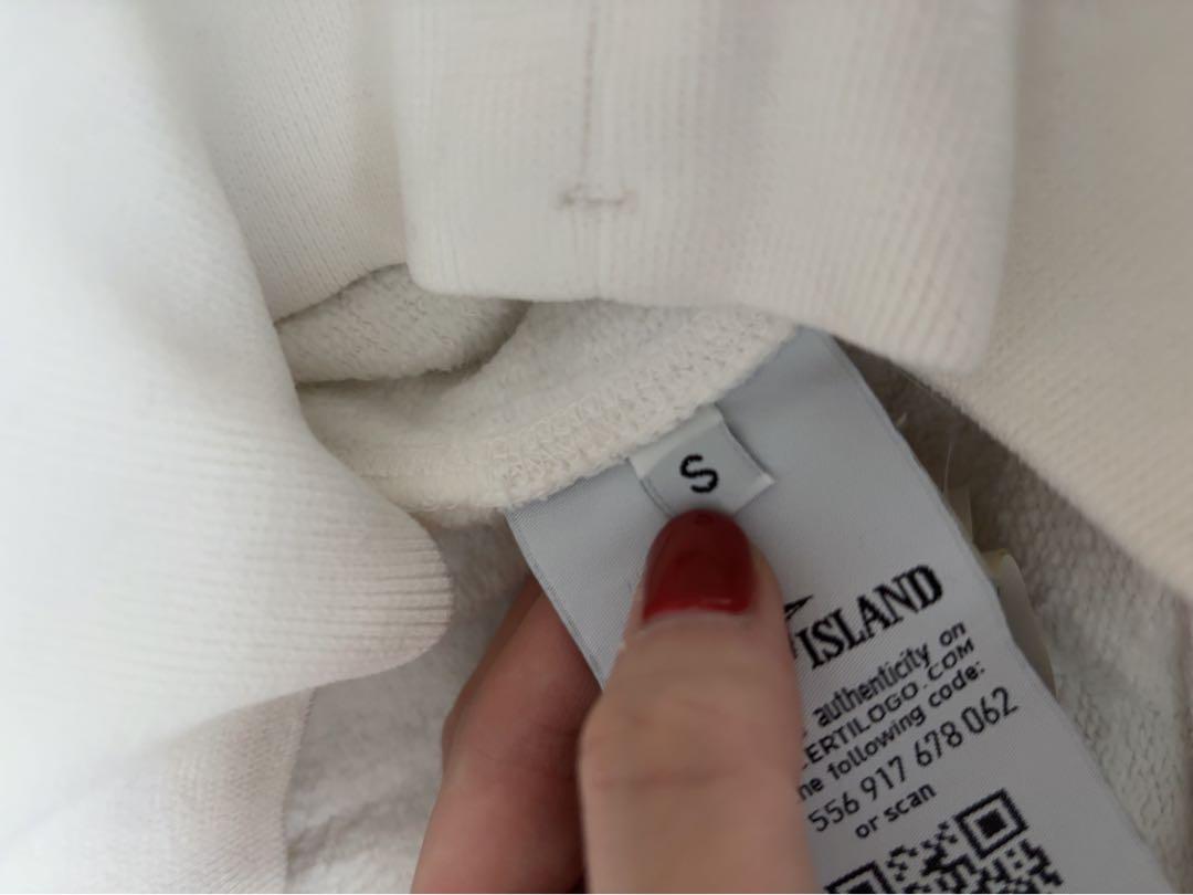 STONE ISLAND ホワイト フード付きパーカー Sサイズ