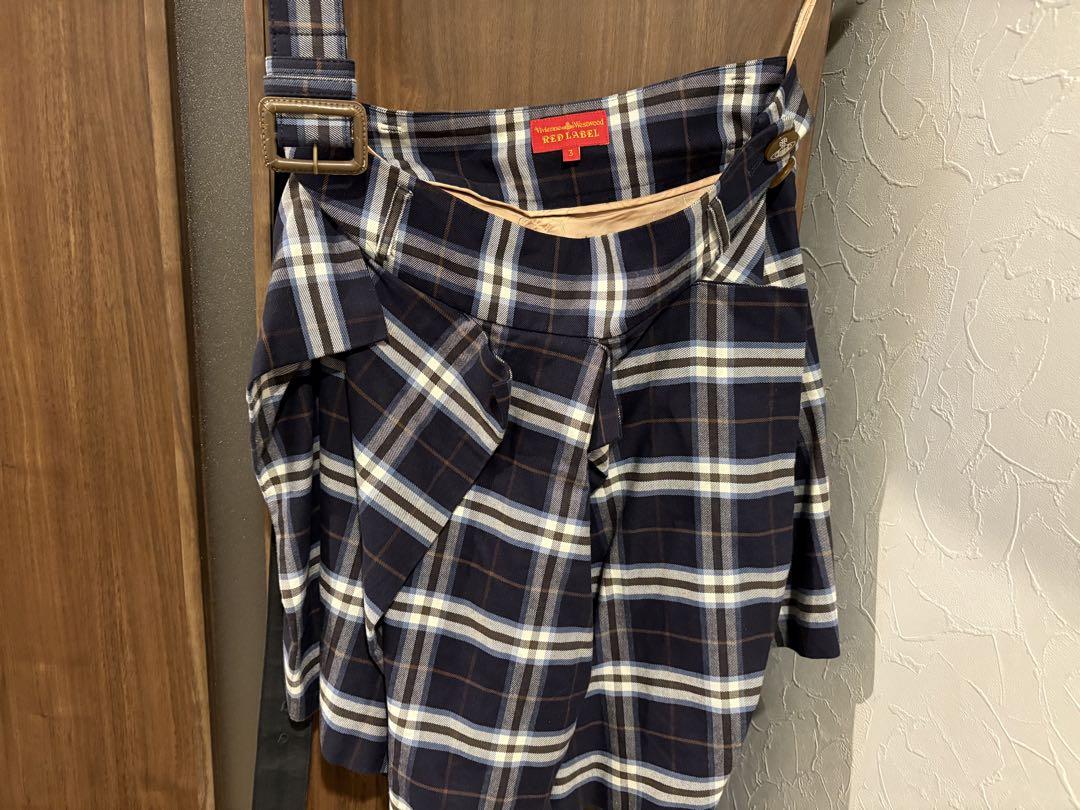 【Vivienne Westwood】チェックスカート/3/L/ネイビー