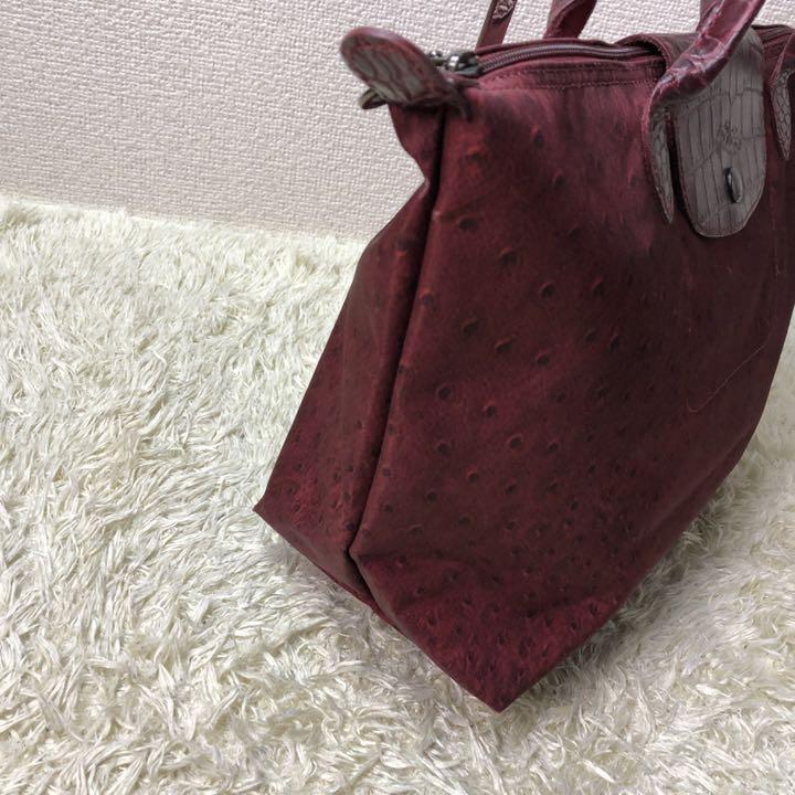 よろしくお ロンシャン ナイロン レザー クロコ型押し LlQEa-m71318421203 トートバッグ 赤 フォロー