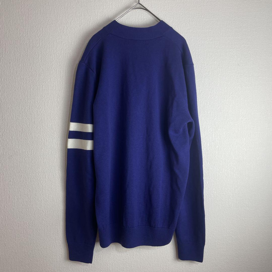 フレッドペリー カーディガン 刺繍 ロゴ ブルー FRED PERRY