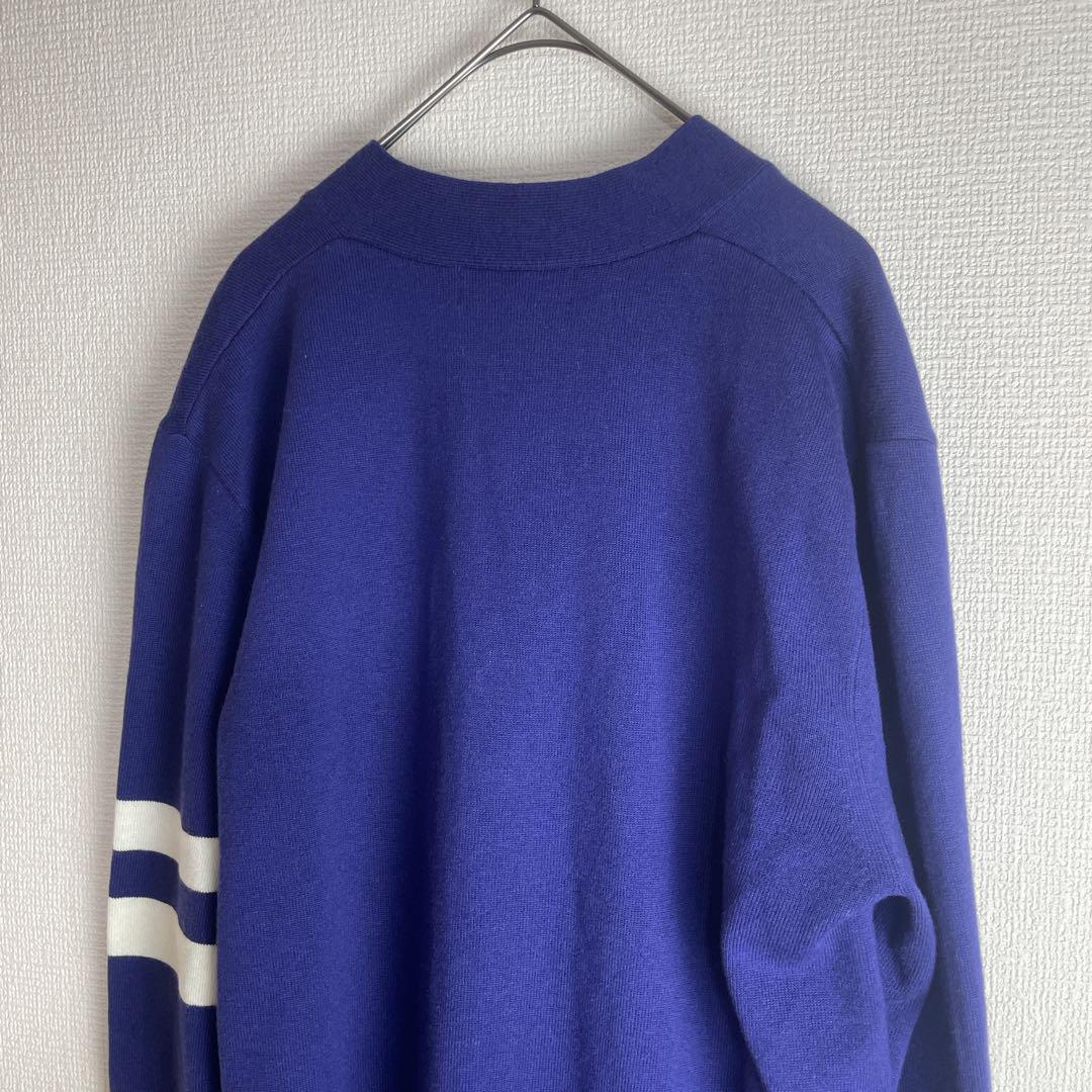 フレッドペリー カーディガン 刺繍 ロゴ ブルー FRED PERRY