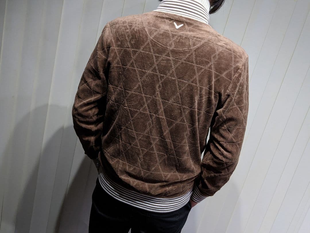 即完 入手困難 キャロウェイ ゴルフ ベロア ジャケット ダイヤ柄