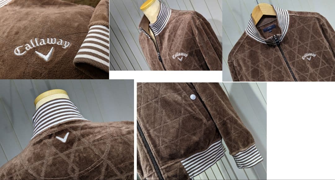即完 入手困難 キャロウェイ ゴルフ ベロア ジャケット ダイヤ柄