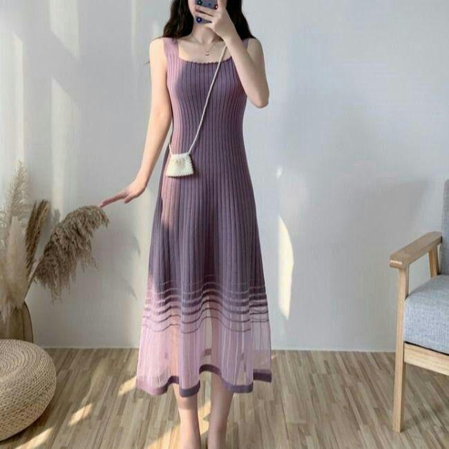 新作国産 新商品のニットワンピースの中に .長めの袖なしのベストスカートの女性 mwvfl-m71339336015 期間限定