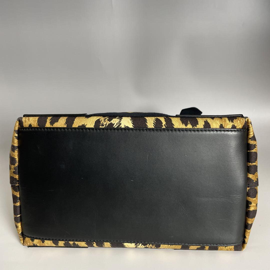 Balenciaga 美品 レオパード ネイビーカバス S ハンドバッグ 豹柄 画像4