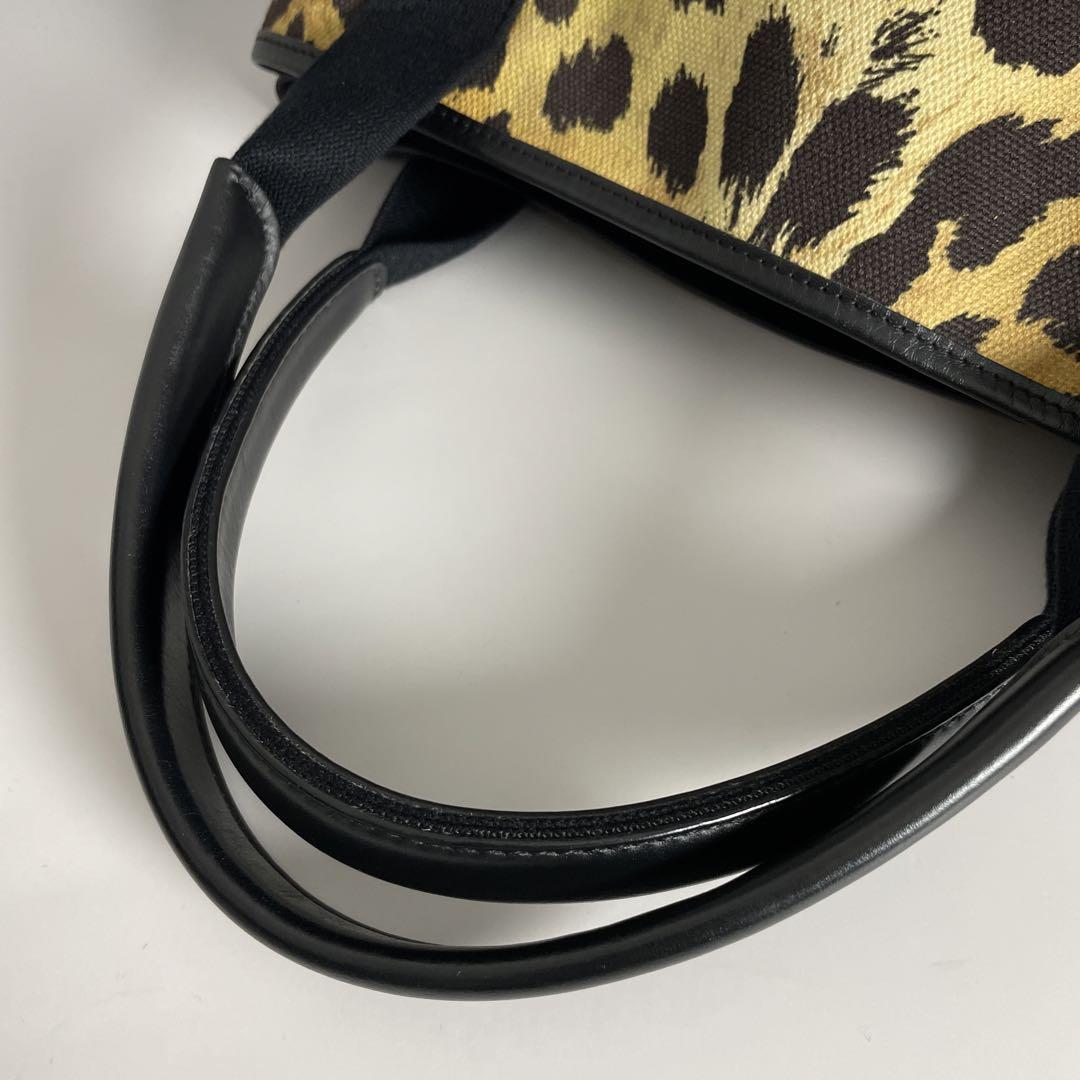 Balenciaga 美品 レオパード ネイビーカバス S ハンドバッグ 豹柄 画像6