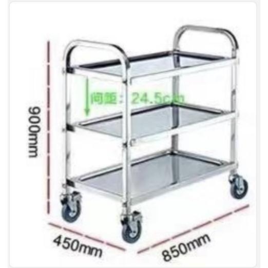中古　ステンレスワゴン 3段 キャスター付き キッチンワゴン 90cm