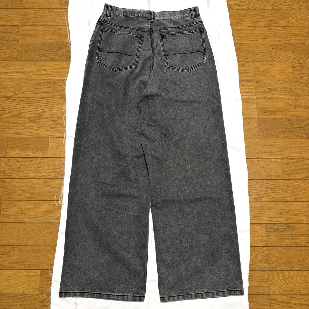 ダークグレー ワイドレッグデニムパンツ ダークグレー ワイドレッグデニムパンツ - メルカリ