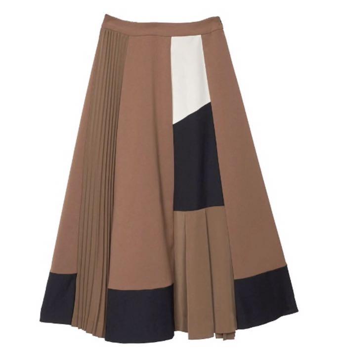 AMERI VINTAGE COLOR SCHEME SKIRT ブラウン M wWPt0-m71358718964 在庫即納